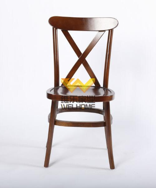 Mahogany wood vineyard cross back chair